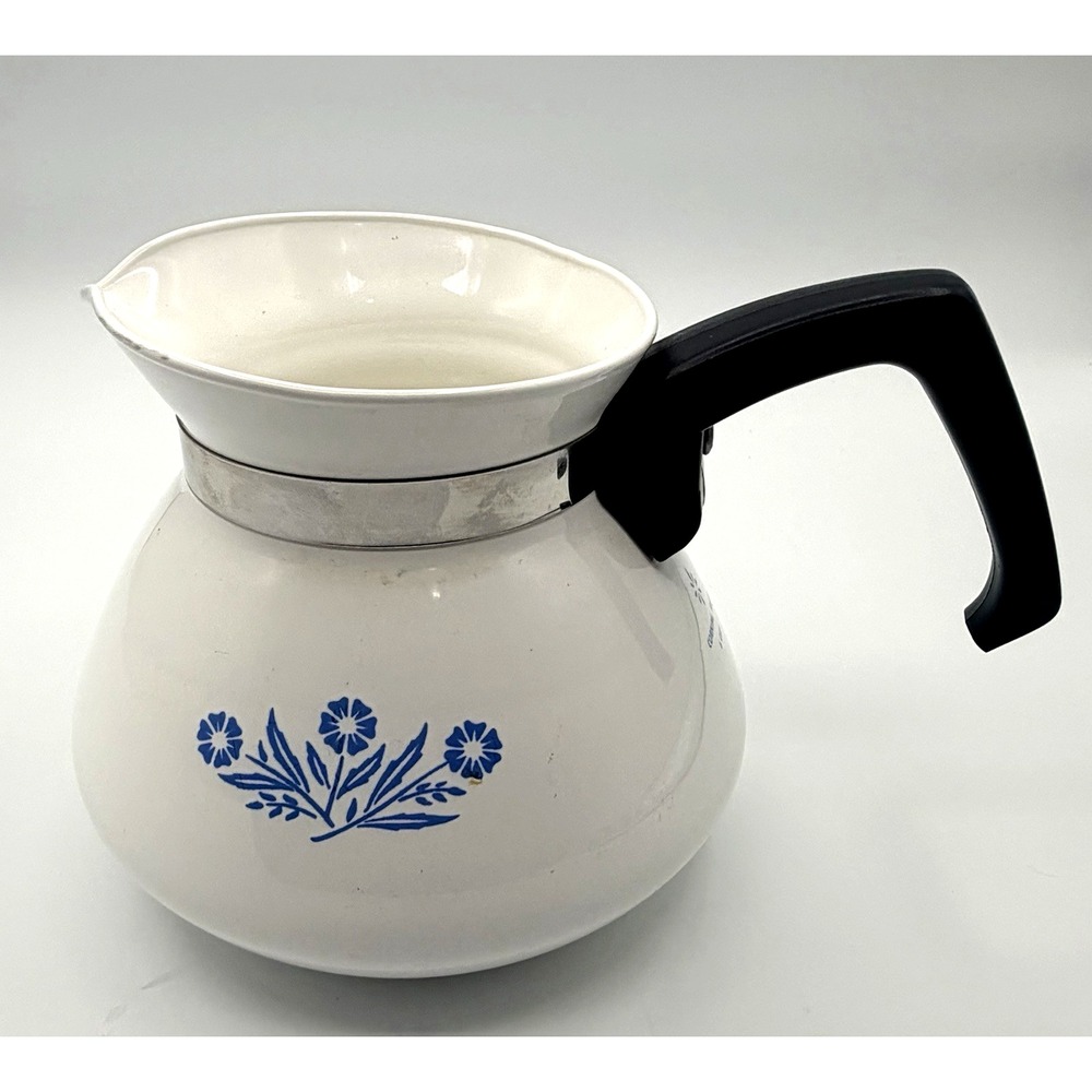 Vintage Corning Ware Blue Cornflower 6 Cup Coffee Teapot Kettle Tea Pot NO LID